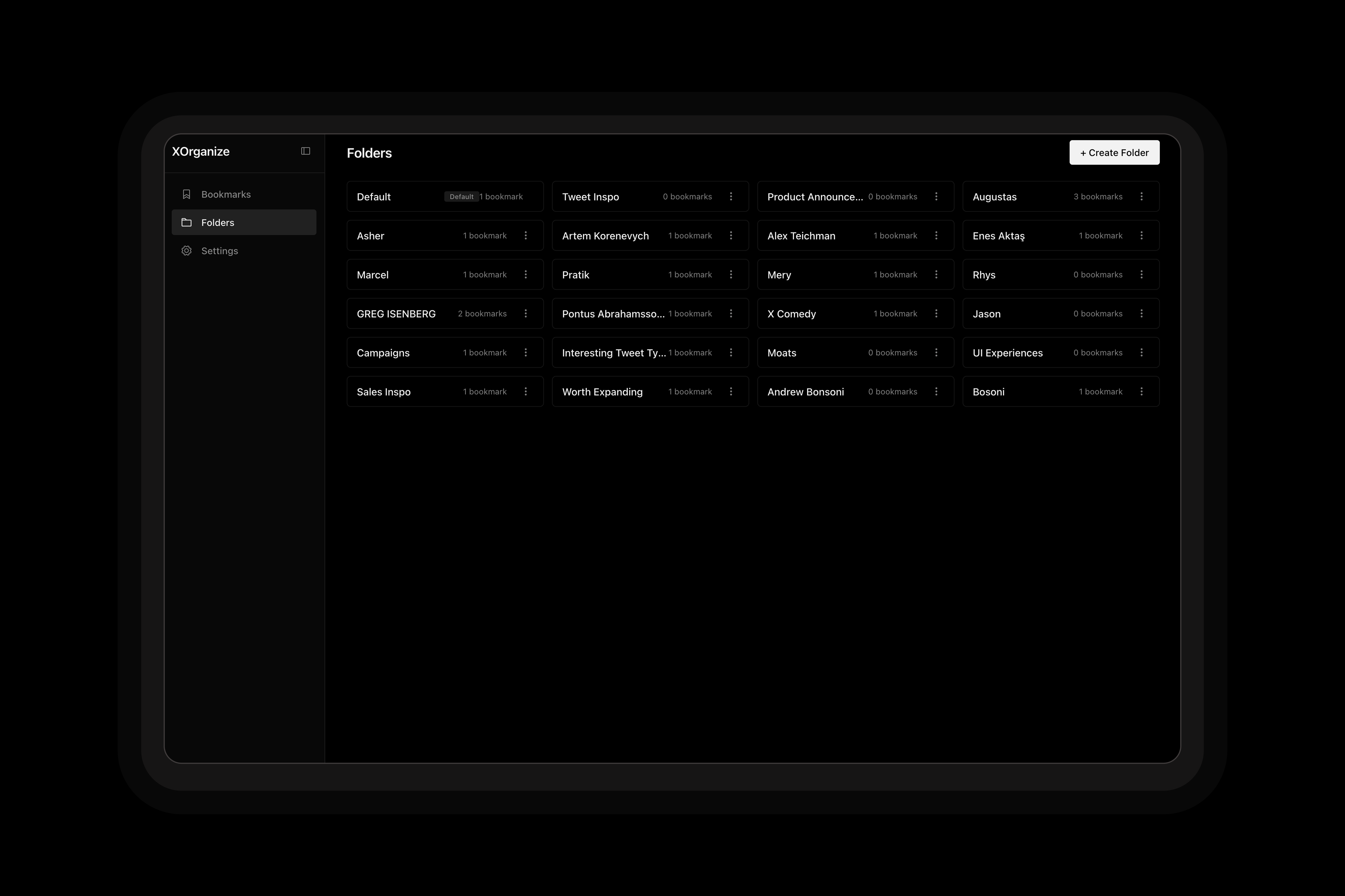 XOrganize Extension - Side Panel